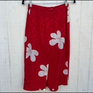vintage silk midi skirt